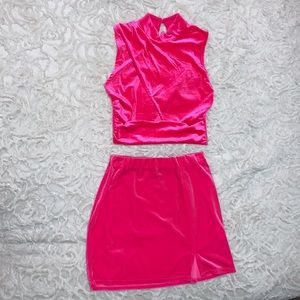 Pink velvet set